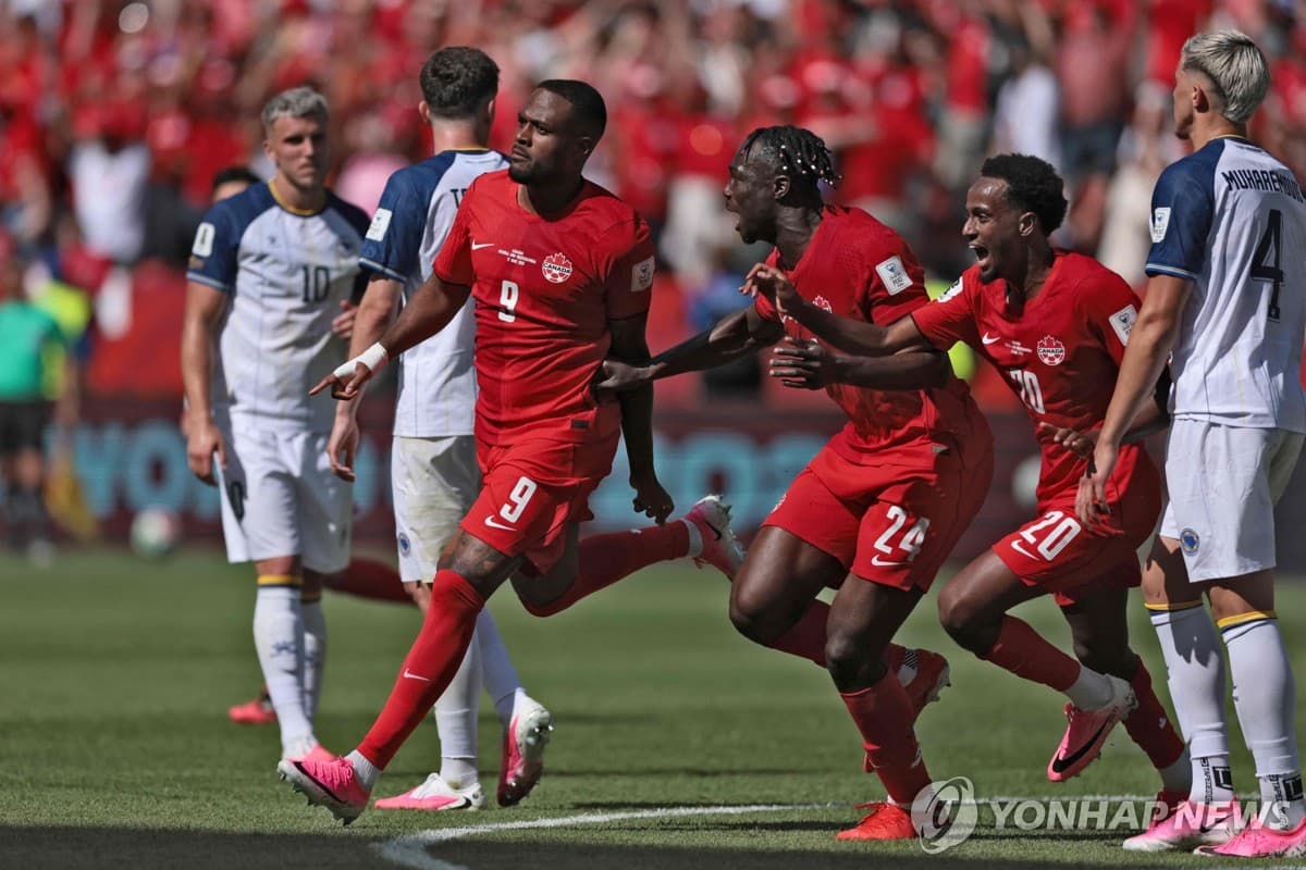 캐나다, 월드컵 안방 개막전서 보스니아와 1-1 동점…첫 승점 획득