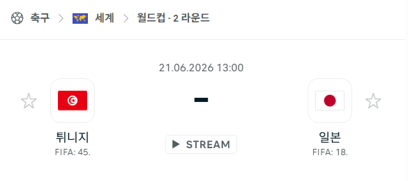2026 FIFA 월드컵 북중미 지역 예선: 튀니지 vs 일본 경기 분석 및 승부 예측