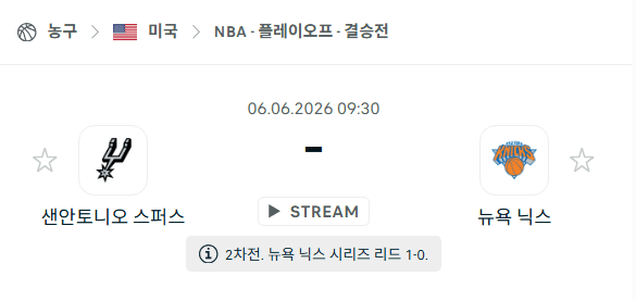 샌안토니오 스퍼스 vs 뉴욕 닉스: 2026년 NBA 플레이오프 경기 분석