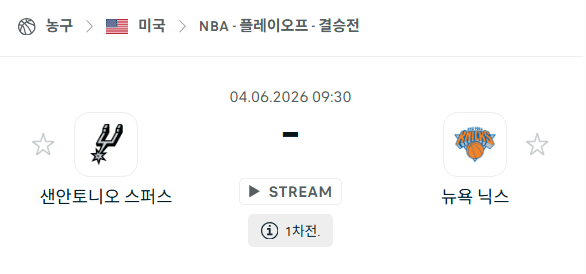 NBA 스포츠 분석: 샌안토니오 스퍼스 vs 뉴욕 닉스 6월 4일 경기 예측